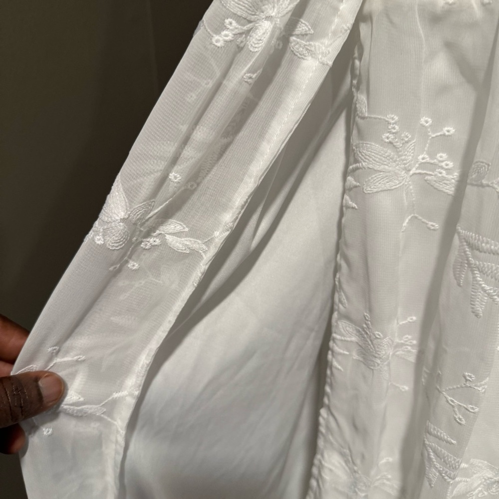 Lulu's White Embroidered Eyelet Tiered Dress Size Medium - Picture 8 of 13